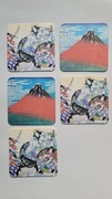 Japońskie podkładki pod napoje. Góra Fuji i kabuki