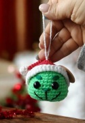GRINCH, bombka na choinkę, na szydełku, handmade