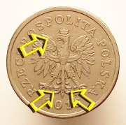 1 ZŁOTY 2016 [nr kat. 104] MONETA > DESTRUKT > NADLEWKI NA ORLE