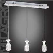 Nowoczesna LAMPA wisząca BOTTLE ŻYRANDOL 3x LED chrom regulacja zwisu