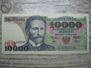 BANKNOT PRL 10000 ZŁOTYCH 1987 ROK SERIA L S. WYSPIAŃSKI UNC