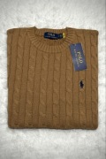 Polo Ralph Lauren sweter vintage cable knit khaki basic S unisex