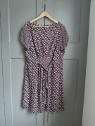 Midi sukienka we wzory na lato wiskoza 6 XL/ 52 plus size wiosna oversize