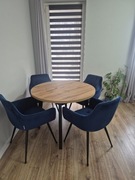 Stylowy zestaw do jadalni: Okrągły stół 100-130cm + 4 krzesła - OKAZJA