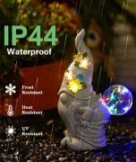 figurka ogrodowa krasnala gnom z oświetleniem LED 22,5 x 15 cm