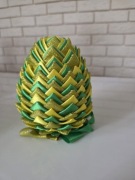 Jajko świąteczne wielkanocne ozdoba świąteczna ze wstążki handmade