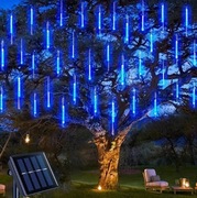 Girlanda Łańcuch Deszcz meteorów LED 6,3m 8 sopli niebieski Solarna Święta 