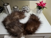 Futro naturalne jenot dopinka obszycie grube