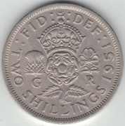 Wielka Brytania 2 szylingi two shillings (floren) 1951 28,4 mm - nr 1