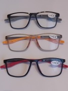 Okulary do czytania +1,5 trzy kolory, zestaw 3 szt.