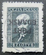 Znaczek Ignacy Mościcki Błąd kat.Odwrócony stempel