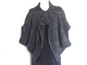 Ponczo damskie Sweter czarny r. M-XL dzianina NOWE