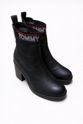 Tommy Hilfiger Jeans botki damskie czarne r39 – jak nowe, skóra, na obcasie