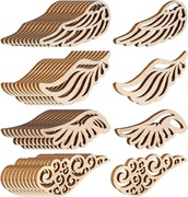 Skrzydła aniołka do rękodzieła Drewno 40 sztuk 4 wzory