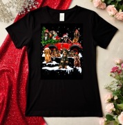 Świąteczna czarna  męska  koszulka 