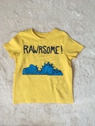 Bluzka z krótkim rękawem, T-shirt żółty ze smokiem 104 kod611