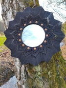 Boho makramowa mandala z lusterkiem NOCNE ZWIERCIADŁO