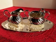 Zestaw kawowy  plater +srebro 800  