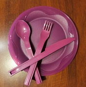 Tupperware zestaw talerz +Sztućce nowe oryginalne