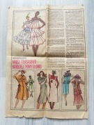 Moda ubiór odzież wycinki z gazet z okresu PRL. 