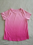 Różowa ombre cieniowana sportowa bluzka z krótkim rękawem 140 - 146