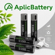 Akumulatory baterie AAA 1,5 V Li-ion 1100 mWh ładowane przez USB-C