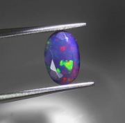 naturalny AAA kwiatowy błysk gra kolorów czarny opal 0,73 ct 9x6mm