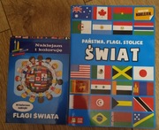 2x flagi Flagi świata Naklejam i koloruję; Państwa, flagi, stolice Świat