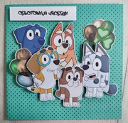 Kartka okolicznościowa na urodziny Bluey i Bingo r 