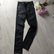 Czarne woskowane spodnie Grain de Malice r. 34/XS