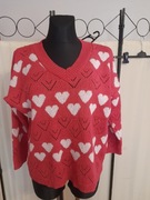Sweterek w serek oversais serca