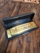 Elegancka Harmonijka Ustna – Złoty Kolor, 10 Kanałów – Z Etui