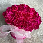 Wieczny bukiet flowerbox kwiaty ze wstążek