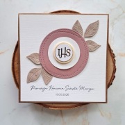 Kartka na Komunię dla dziewczynki, personalizowana