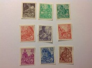 Niemcy - NRD - 9 znaczków czystych z lat 1954-1955