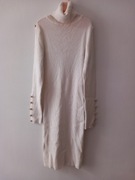 Wyprzedaż Sukienka kremowa prażek roz.S /M ELSA.M by may wymiary opis