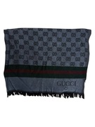 Szal husta gucci monogram ciemna czarna logo premium prezent