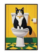 Kot chillout PLAKAT A3 - Vintage, Cat - trzecia sztuka GRATIS