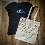 Torba na zakupy z makramą, boho, rękodzieło