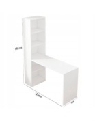 Biurko prostokątny Muvu 125 x 50 x 181 cm biały