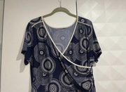 Sukienka midi granatowa ażurowy wzorek letnia 44/46 Butik