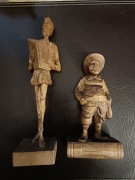 Zjawiskowe  drewniane ręcznie rzeźbione figurki Don Kichot Sancho Pansa