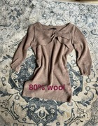 Mohito wełniany sweter damski S ciepły lekki tunika dłuższy