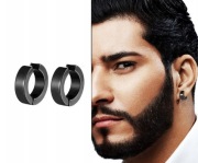 Kolczyk 12mm męskie czarne 2szt stal chirurgiczna Huggie