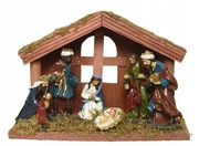 Szopka bożonarodzeniowa z figurkami - 100% HAND Decorated - święta