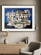 Fryderyk Antoni Hayder,1972, 50x70, gwasz, kubizm, vintage, loft