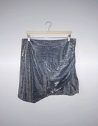 Nowa srebrna spódnica mini asymetryczna C&A kopertowa glam rock L