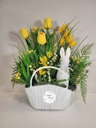 Stroik wiosenny z tulipanami. Wielkanoc. Wielkanocny.  Rękodzieło!