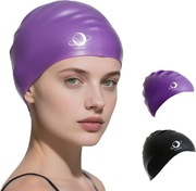 Xcdhemde czepek kąpielowy, silikonowy czepek pływacki - fioletowy