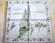 Kafelki kafle styl holenderski delft ręcznie malowane zielone